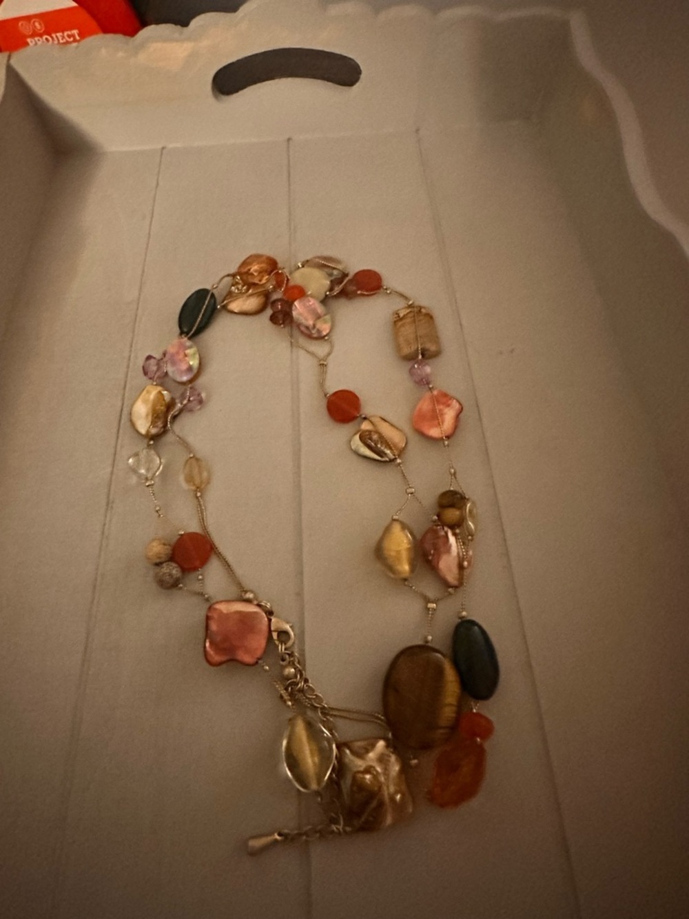 Multicolor Shell & Bead Long Necklace – Women’s Layered Fashion Necklace